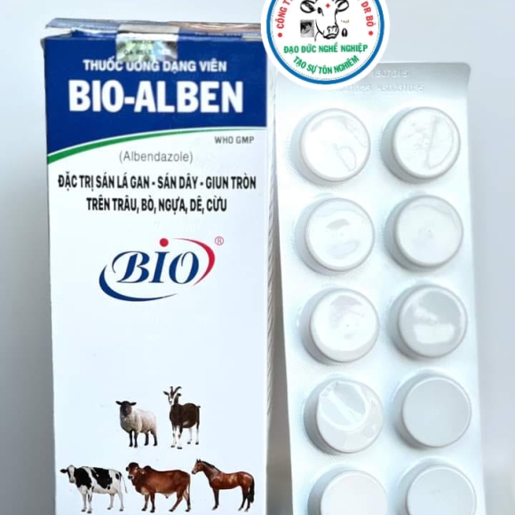 BIO-ALBEN- ĐẶC TRỊ VÀ TẨY CÁC LOẠI GIUN SÁN TRÊN: TRÂU,BÒ,NGỰA,DÊ,CỪU