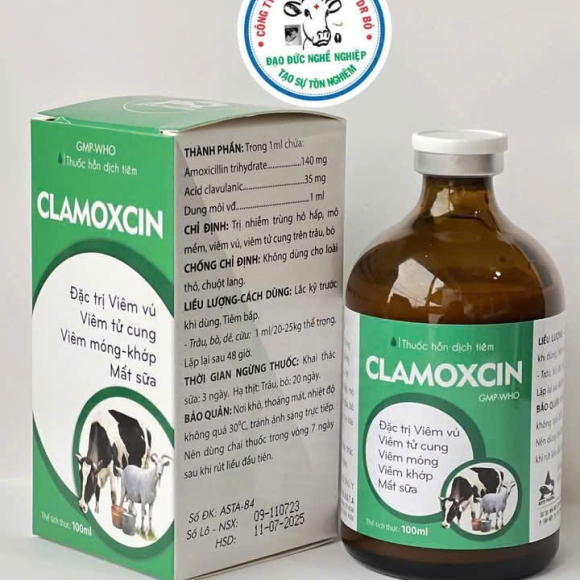 CLAMOXCIN - ĐẶC TRỊ VIÊM VÚ, VIÊM TỬ CUNG, VIÊM MÓNG, VIÊM KHỚP, MẤT SỮA