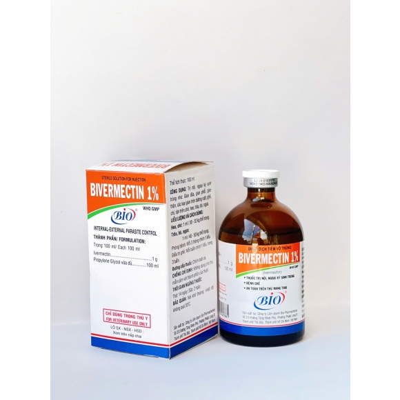 BIVERMECTIN 1% - TRỊ NỘI, NGOẠI KÝ SINH TRÙNG, BỆNH GHẺ, AN TOÀN TRÊN THÚ MANG THAI 