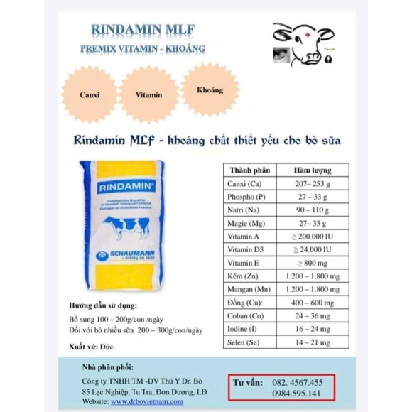 RINDAMIN MLF - Vitamin khoáng cho bò , dê , cừu ...